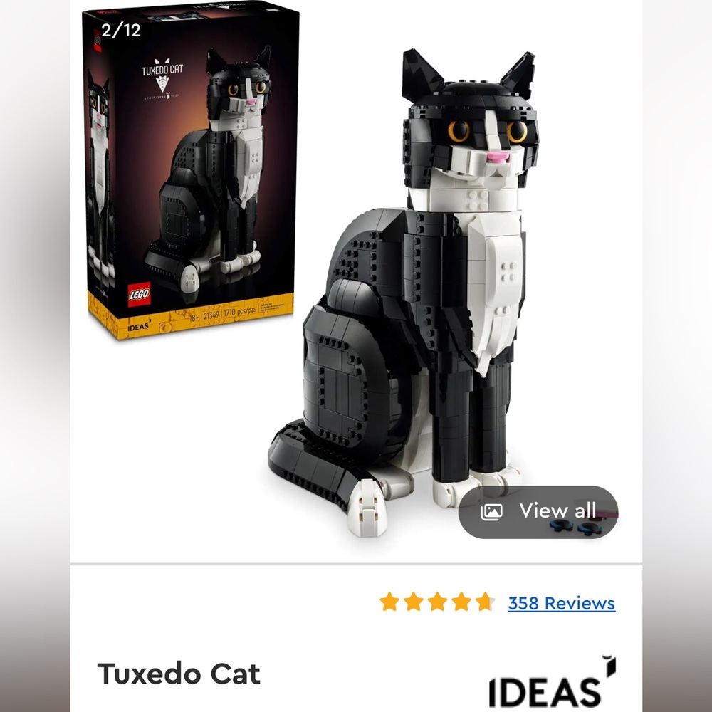 LEGO Black and White Cat Model